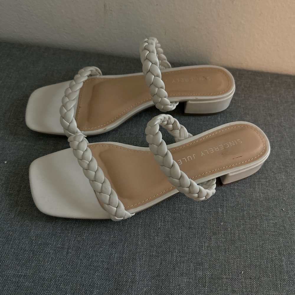 Sincerely Jules Cream Braided Sandals